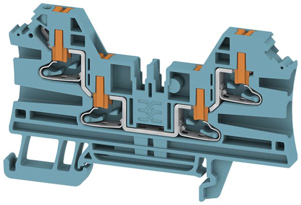 Borne de passage Weidmüller AL4C PUSH IN 2.5mm² 24A 800V DIN35 bleu