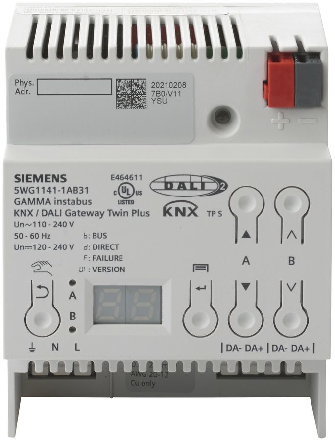 Gateway AMD KNX/DALI Siemens N141/31 Twin, 2× 64 dispositivi
