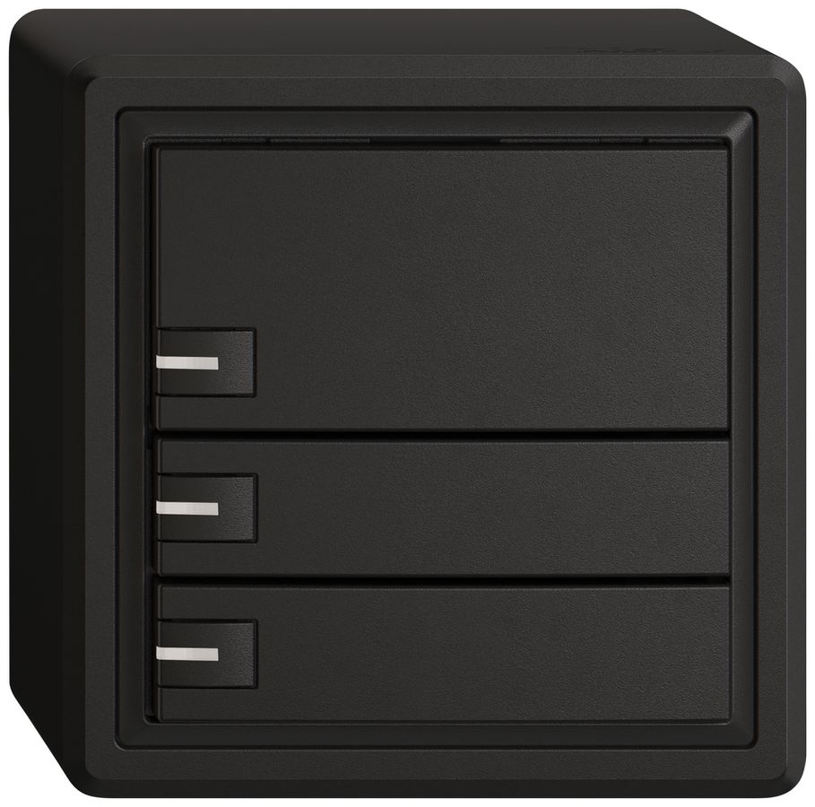 Poussoir universel AP EDIZIO.liv UNI SNAPFIX® a.LED RGB 3× comm.1T no