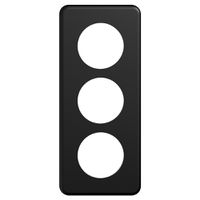 Abdeckplatte STANDARDdue 3×1 schwarz 3×Ø50