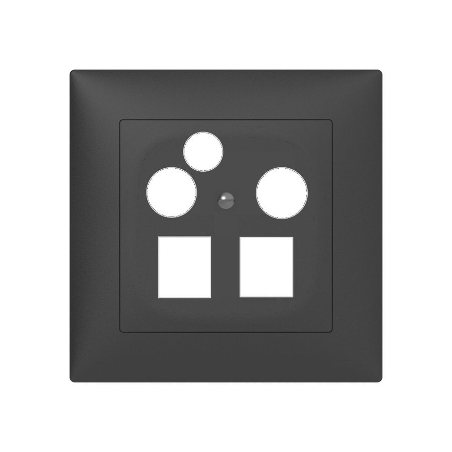 Kit frontal ENC SIDUS B anthracite R&M HWSforte 3×coax.MD 2×RJ45