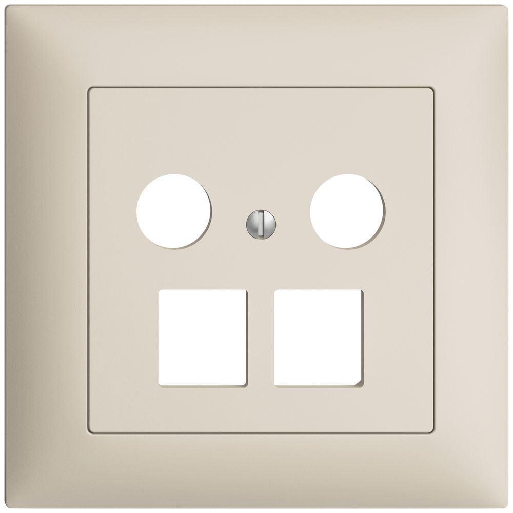 Kit d.recouvrement ENC Edue FMI, p.prise multimédia, p.2×RJ45 Keystone crema
