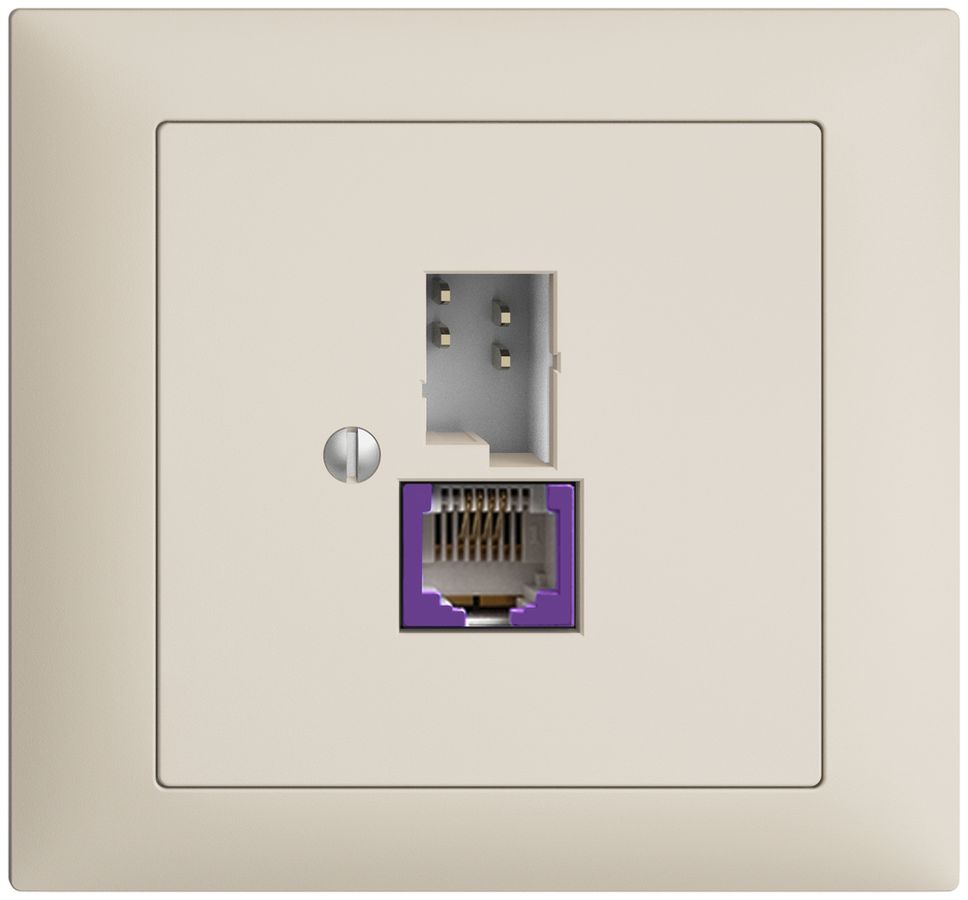EB-Dose T+T 6P/1×R45 DSL-Breitband EDIZIOdue crema