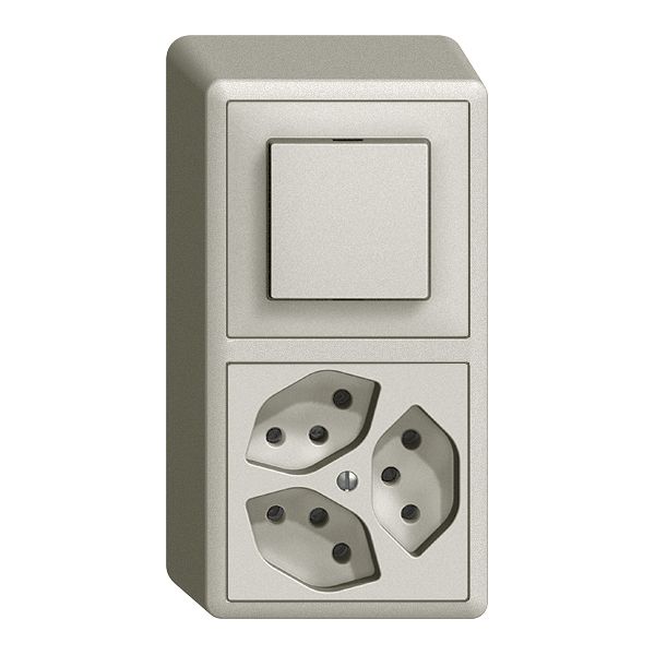 AP-Kombination EDIZIOdue 3/1P+3×T13 hellgrau