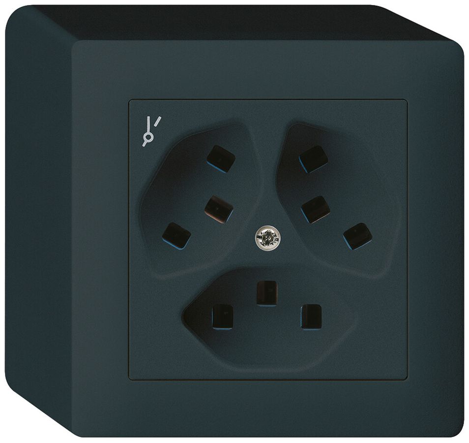 Presa AP Hager kallysto 3×T23 1×S Q nero