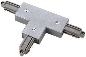 T-Verbinder SLV für 1-Phasen Stromschiene, Erde links silbergrau