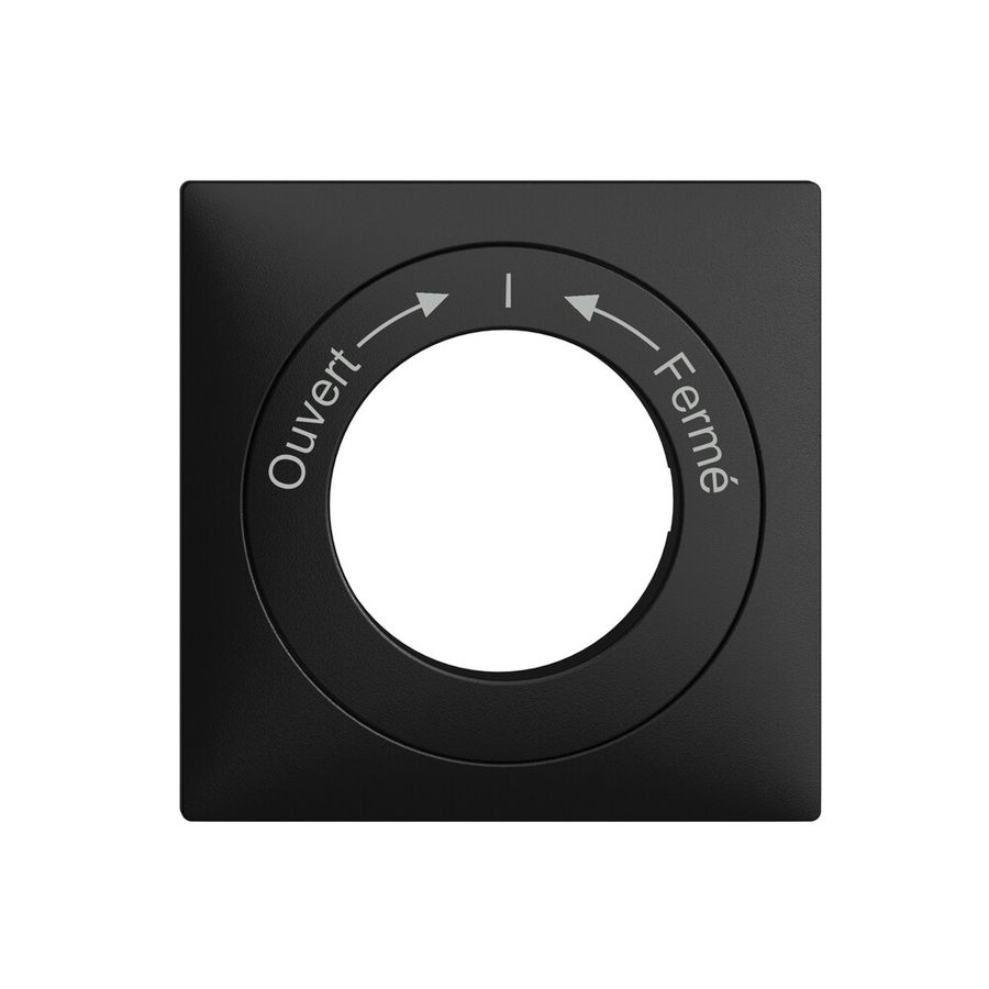 Kit frontale EDIZIOdue Ouvert->I<-Fermé nero 60×60mm per pulsante girevole