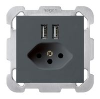 Presa INC 2×USB & T13 kallysto B 2400mA antracite