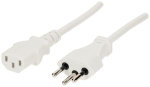 Câble d'appareil MH, T12/C13, Td 3×0.75mm² 2m, blanc