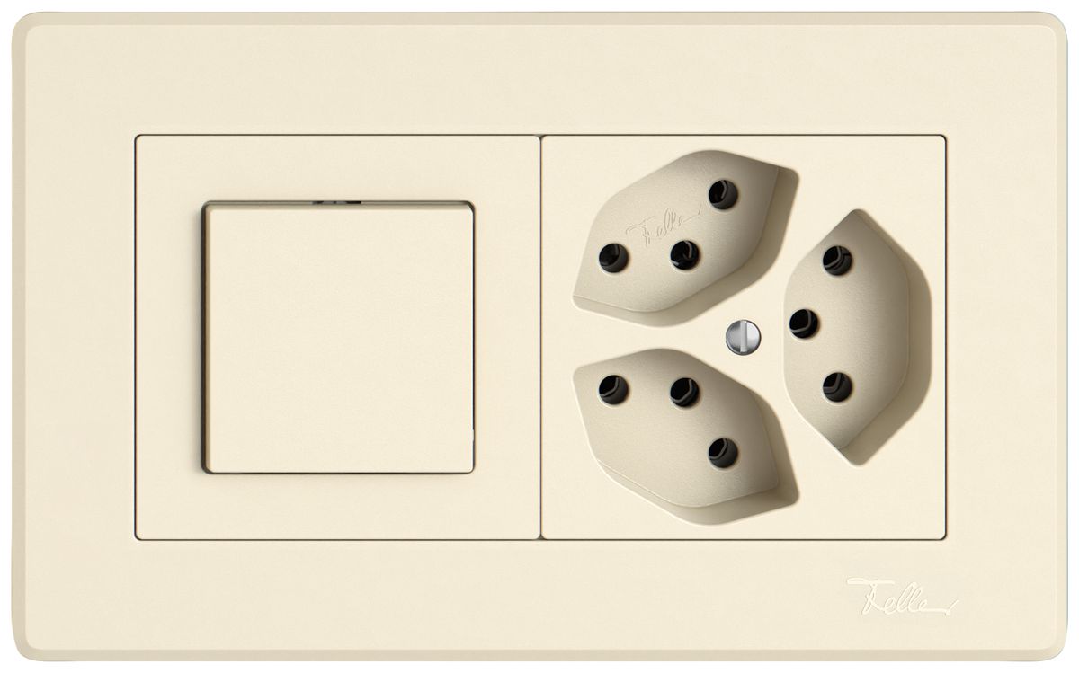 Combinaison ENC EDIZIO.liv SNAPFIX® 1×2 96×156mm schéma 3/1L+3×T13 crema