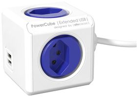 Mehrfachstecker PowerCube Extended 4×T13 2×USB-A 1.5m 3×1mm² bl