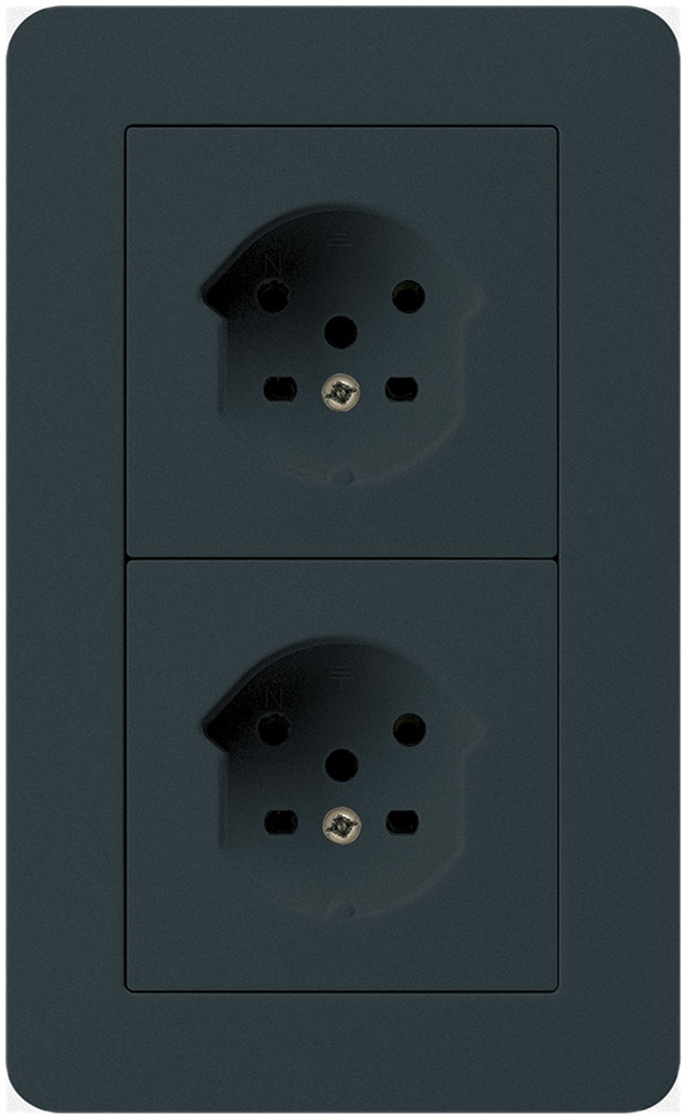 UP-Kombi 2×1 HA kallysto.trend 2×Typ 15 mit Steckklemmen schwarz