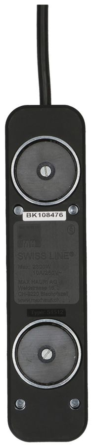 Prise multiple MAX HAURI Swiss-Line 3m 5×T13 noir 2×aimant