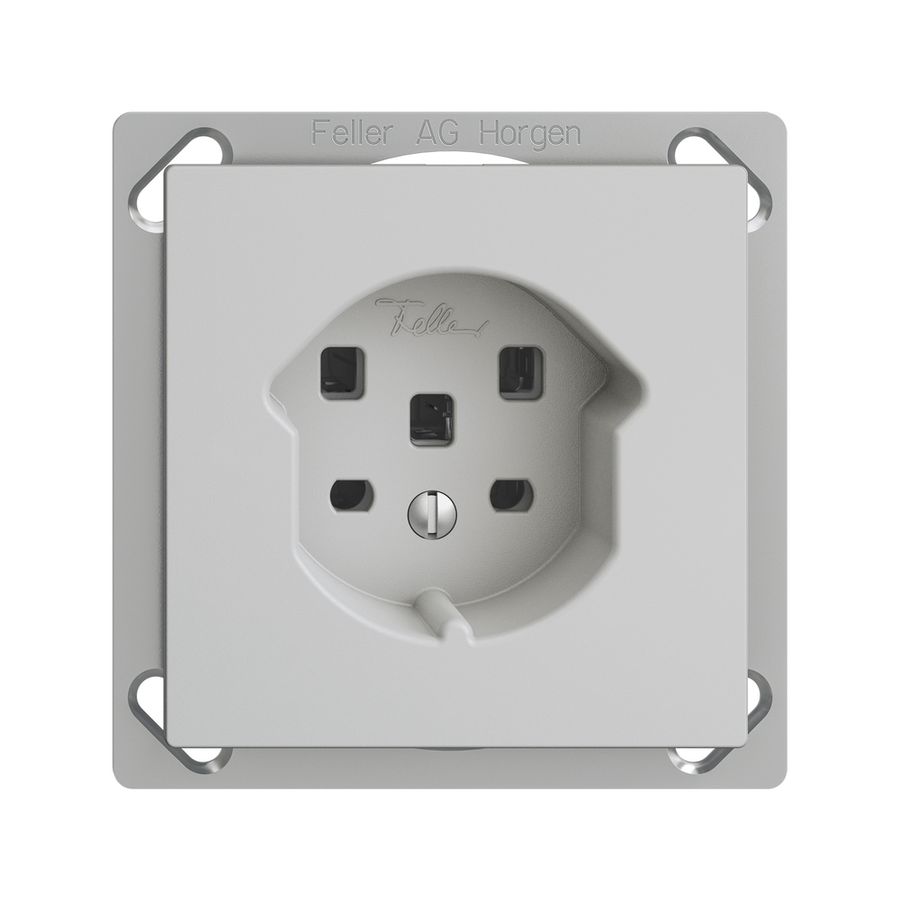 EB-Steckdose EDIZIOdue T25 16A hellgrau, mit Steckklemmen