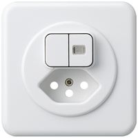 UP-Frontset basico 86×86mm weiss mit 1 Linse für Kleinkombi S1/Typ 13