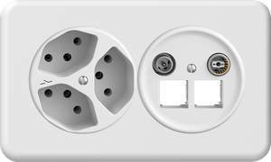UP-Kombination SDUE 1x2, 3xT13 1S + 11dB 2xRJ45 ws