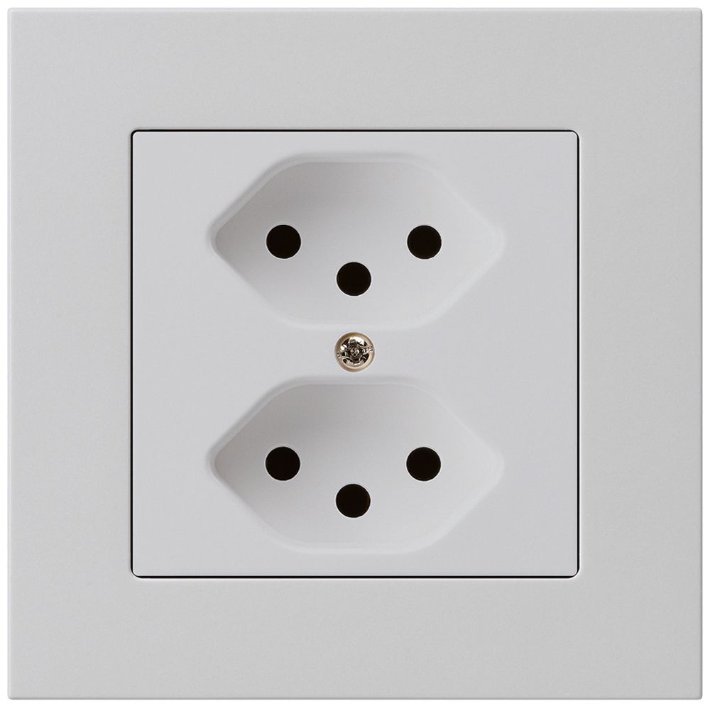 UP-Steckdose kallysto.pro 2×T13 hellgrau mit Kinderschutz