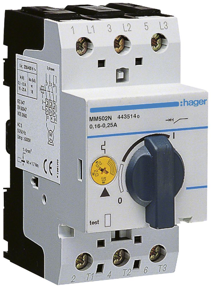 Motorschutzschalter Hager 0.16…0.25A