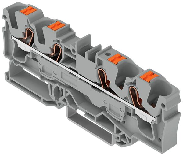 Borne de passage joignable WAGO TOPJOB S 6mm² 41A 800V Push-in 4×1 DIN35 ora