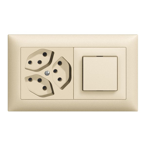 UP-Kombination EDIZIOdue 3×T13+3/1P crema, horizontal