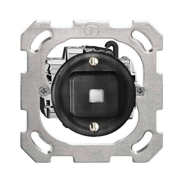 Interr. puls. lum. INC 6/1L nero FH, contr. LED giallo