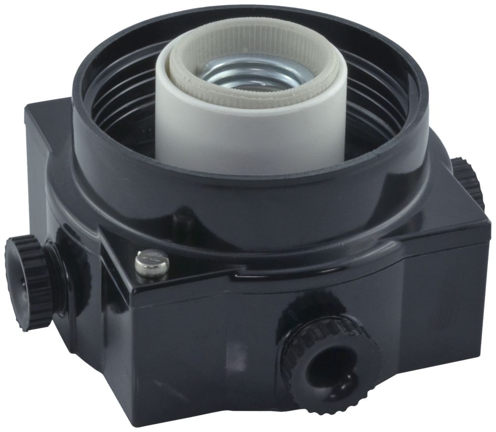 Socle en isolant pour lampe Fixer E27 75W noir