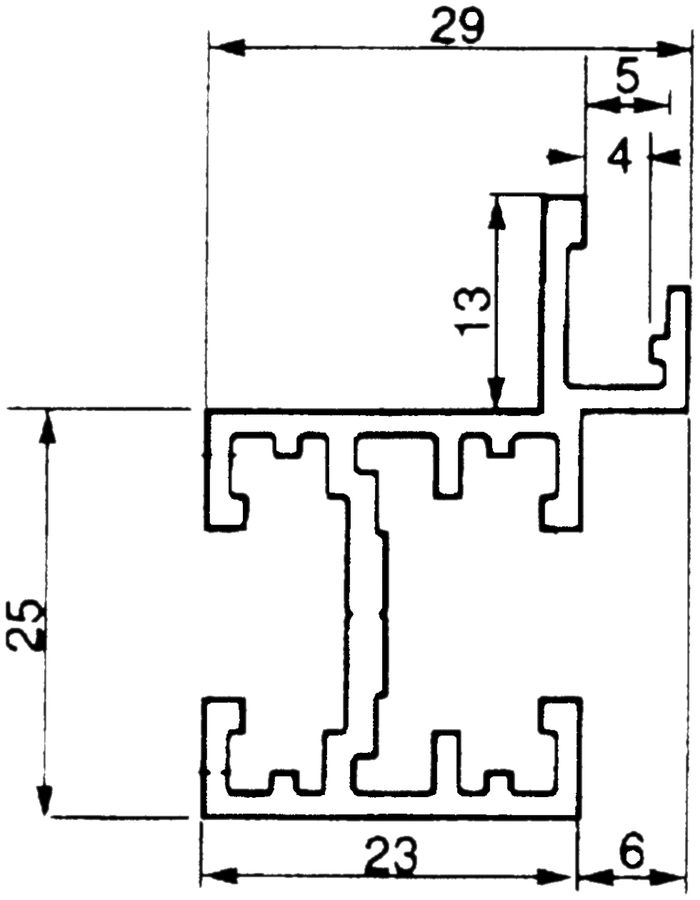 Profilo per placca contatore Al 38×23/29mm L=3m