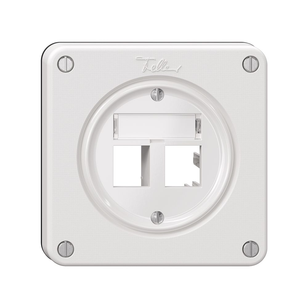 Kit de montage Feller freenet, pour sortie droite, double, blanc