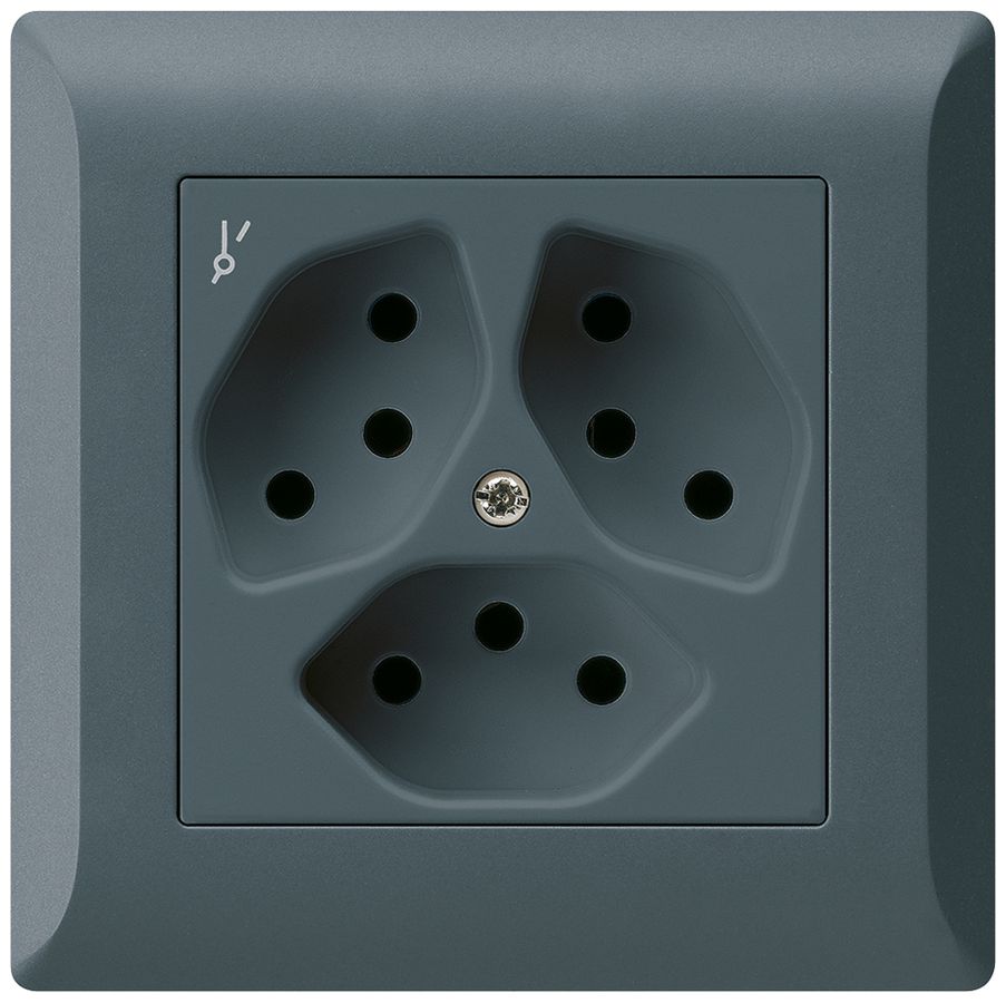 UP-Steckdose kallysto.line 3×T13/1S anthrazit