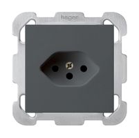 UP-Steckdose kallysto T13 anthrazit mit Kinderschutz mit Befestigungsplatte