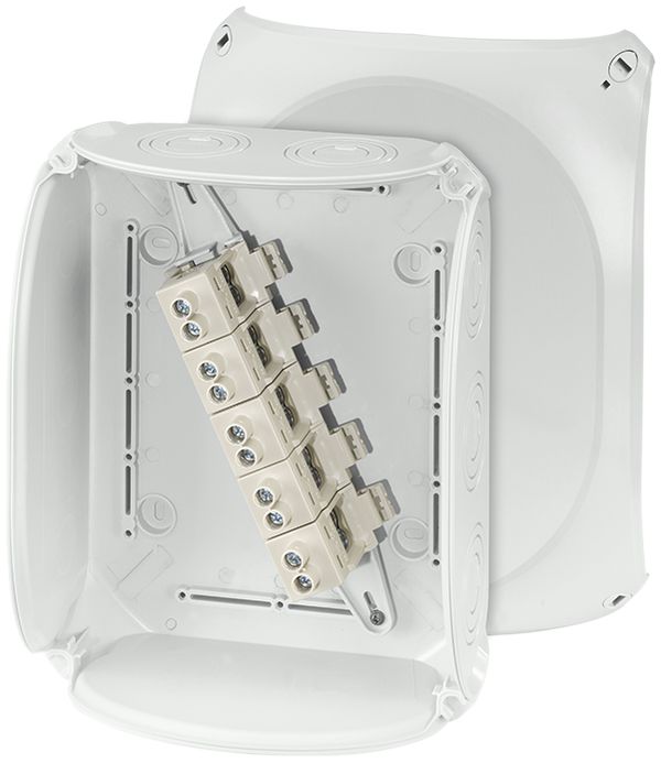 AP-Abzweigdose Hensel KF G mit Klemmen 5×25mm² grau