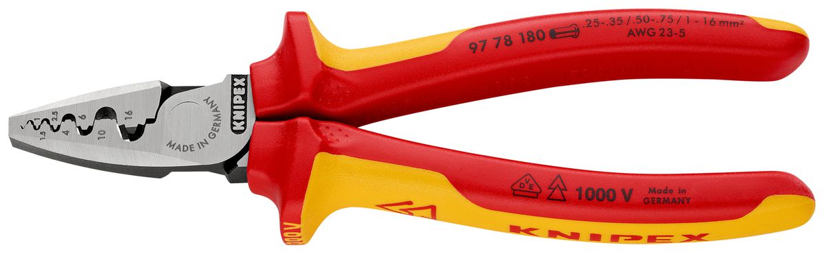 Crimpzange KNIPEX für Aderendhülsen VDE 180mm