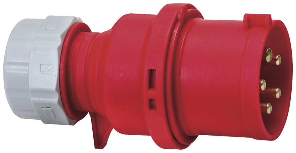 Stecker Brennenstuhl CEE 32A 3L+N+PE 400V 6h rot Ø90×175mm IP44