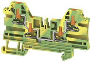 Borne de passage Weidmüller AL4C PUSH IN 2.5mm² 24A 800V DIN35 vert/jaune