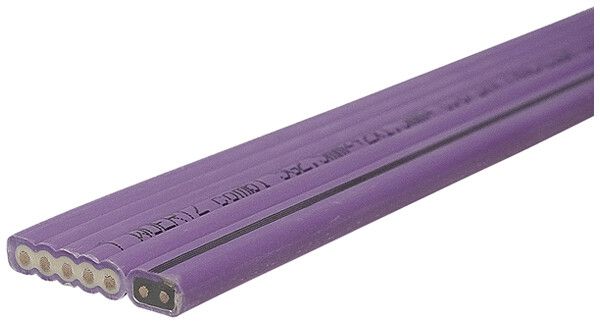 Cavo piatto Woertz Combi 5×2.5+2×1.5mm² senza alogeni lilla con banda nera Cca