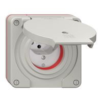 Prise NUP NEVO, 1×T13, IP55 d'après SN 441011, a.joint rouge, a.LED, gris clair