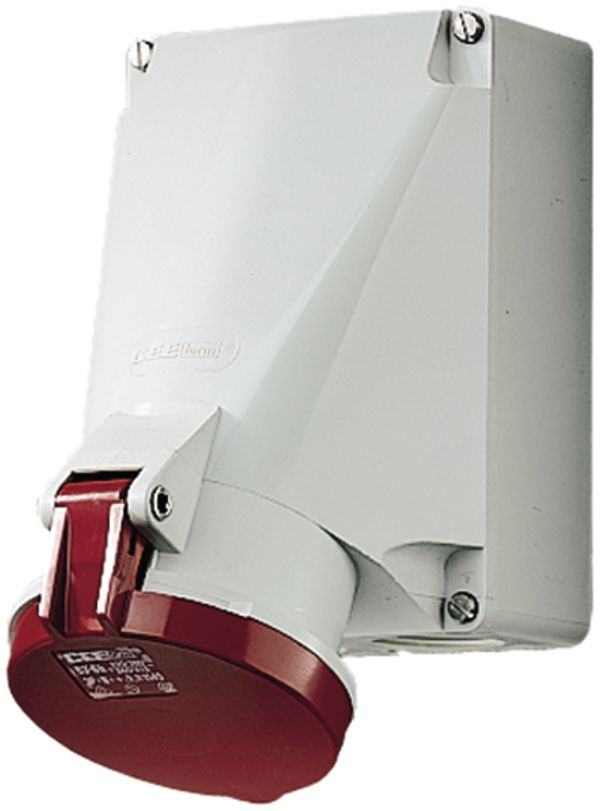 Prise AP CEE Mennekes 3LNPE 63A rouge