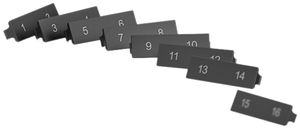 Etichetta di marcaggio STANDARDdue nero per uscita diritta 1…16
