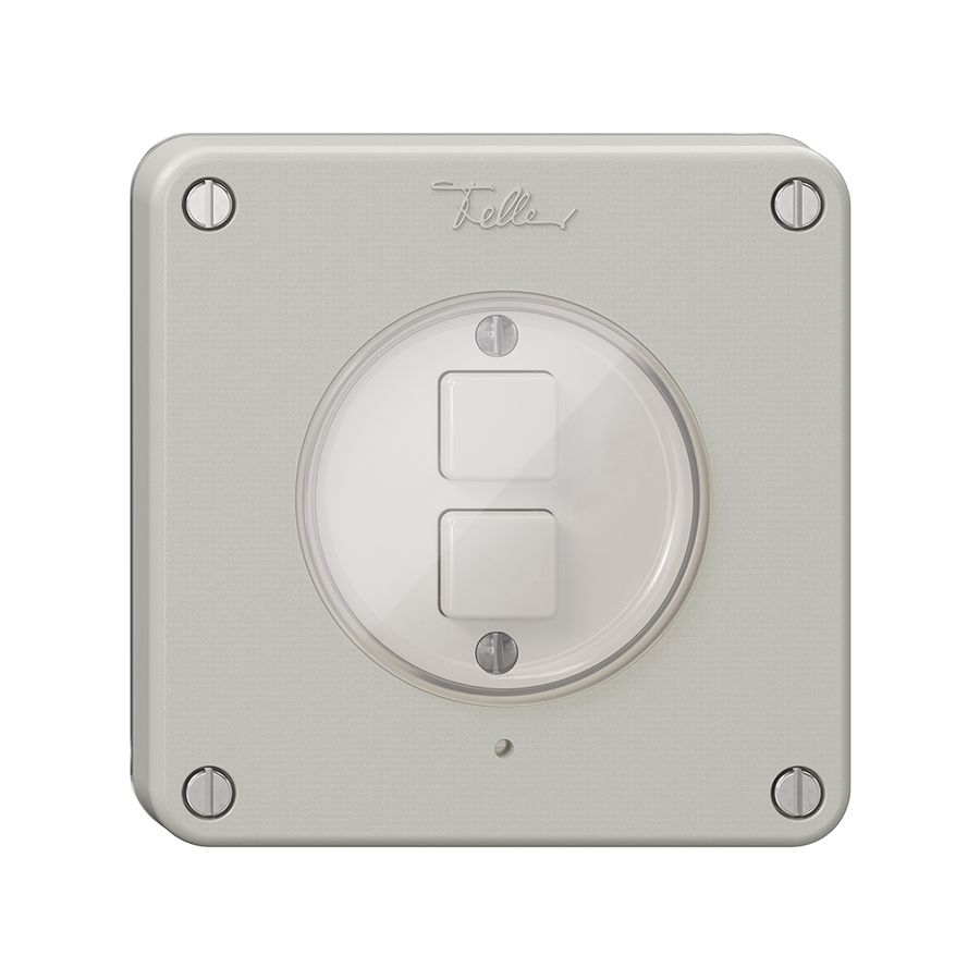 Poussoir KNX 2× NEVO N.CO RGB avec sonde de température, gris clair