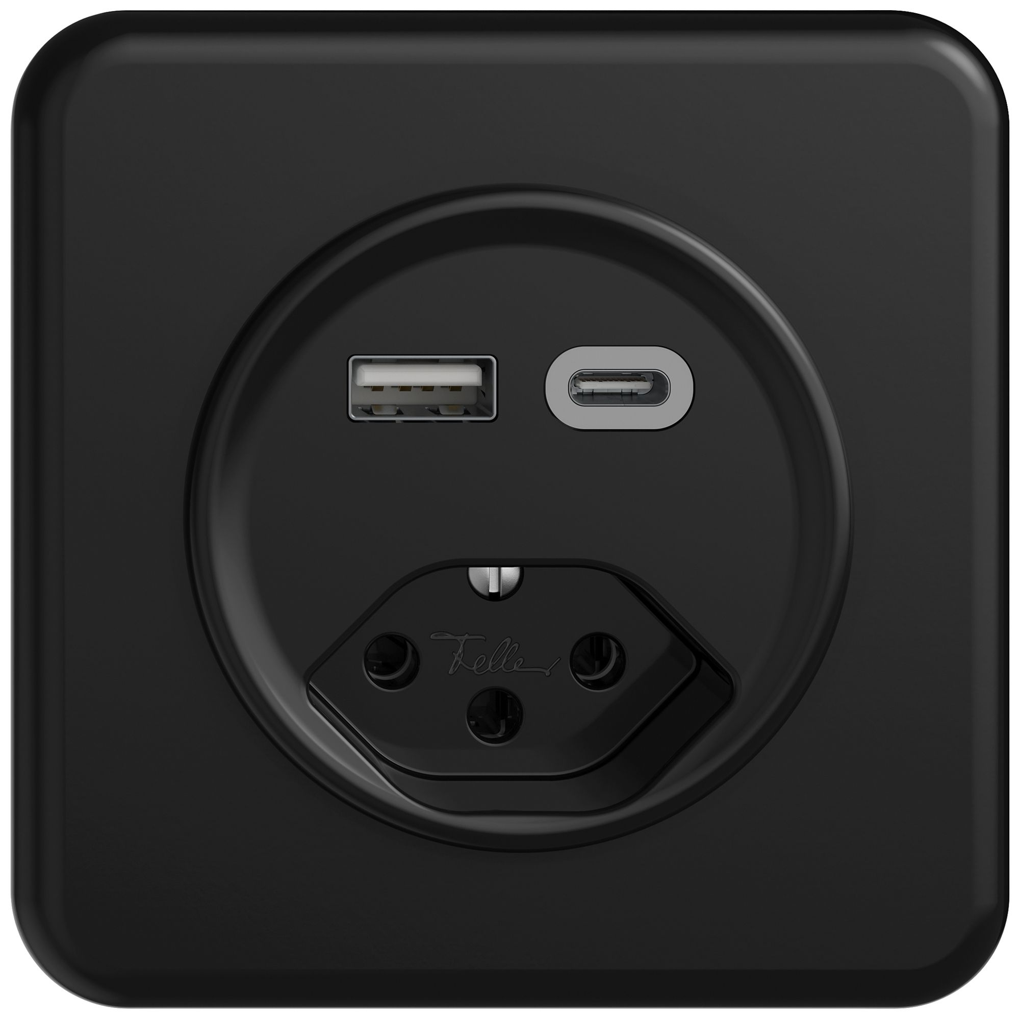 UP-USB-Ladesteckdose STANDARDdue SNAPFIX® USB A+C/T13 3A 230V AC sz