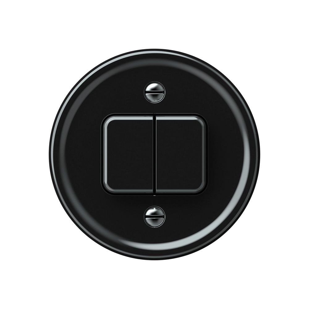 Poussoir origin 2×touches 2CO 1P 0<1 10A 230V 60×60mm noir