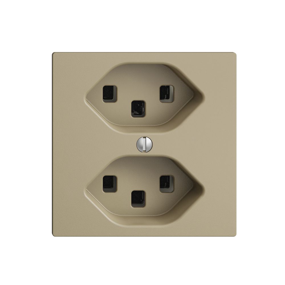 Prise EDIZIOdue 2×T23 sand 16A, avec bornes enf.