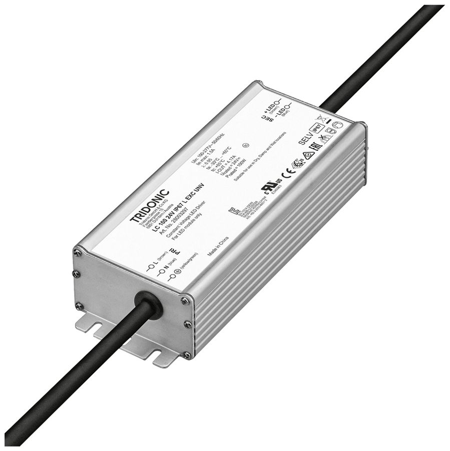 LED-Betriebsgerät Tridonic LC EXC UNV 10.2…100W 24V 417…4170mA IP67 178×68×39mm