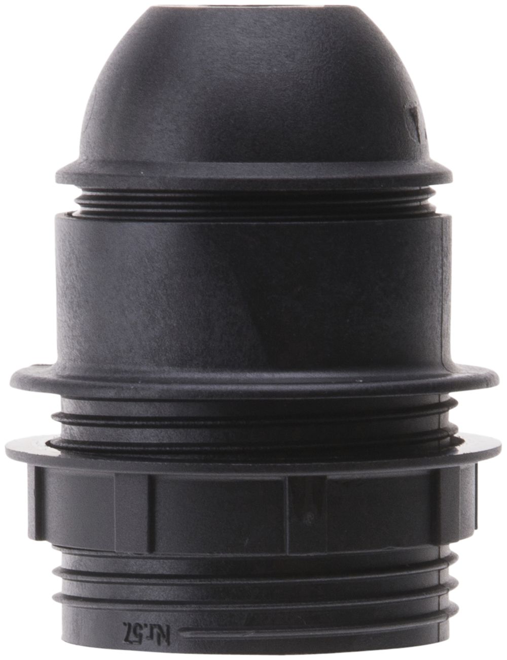 Fassung E27 Kunststoff schwarz mit Randmantel, 190°C, Vossloh