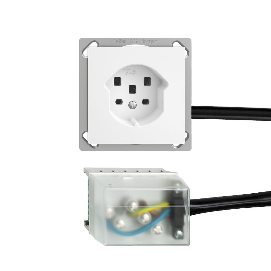 Prise INC EDIZIOdue T25 16A blanc pour câble Ecobus power