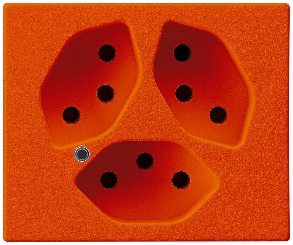 FLF-Steckdose Hager 3×Typ 13 beleuchtet D orange