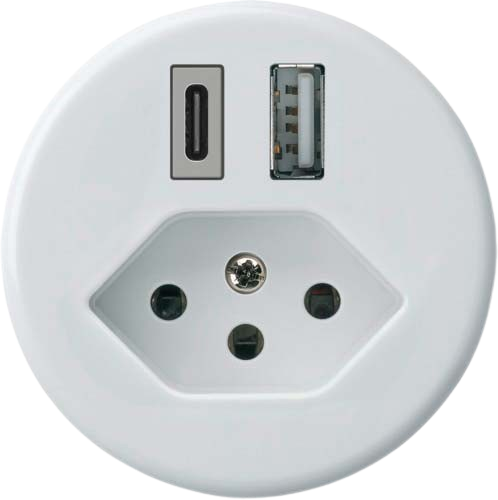 Prise de charge USB basico 18W PD 1×type A 1×type C type 13 blanc