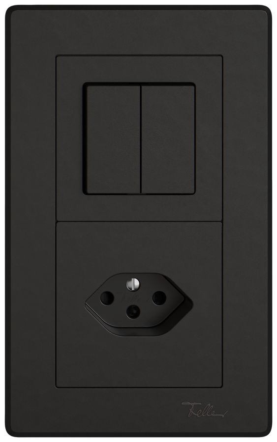 Combinazione INC EDIZIO.liv SNAPFIX® 2×1 156×96mm schema 1/3+3/1L+1×T13 nero