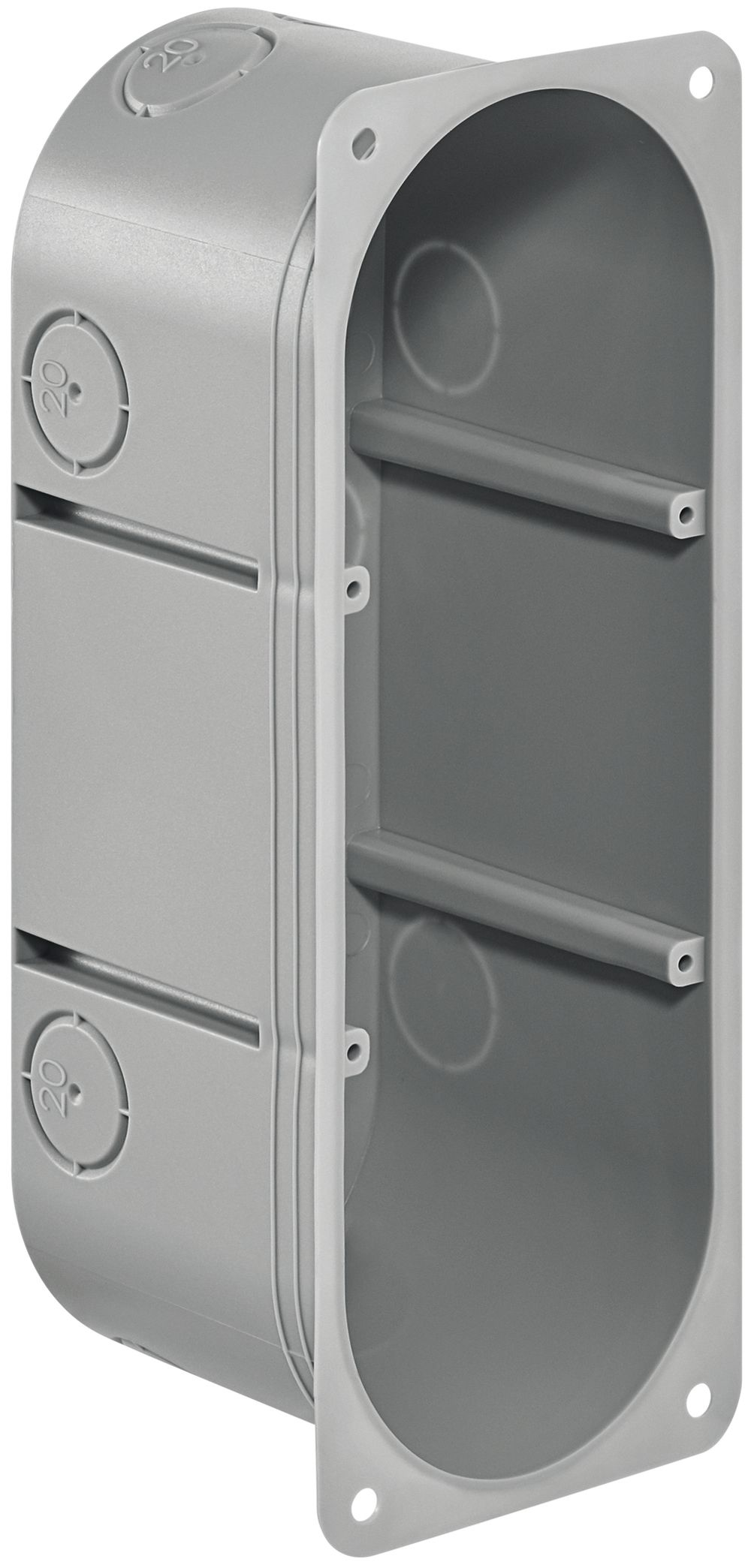 Hohlwanddose HSB Basic 3×1 grau, 185×65×65mm, m.Flansch GDP 850°C halogenfrei