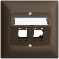 UP-Montageset EDIZIOdue, mit Schrägauslasshaube, für 2×RJ45, coffee